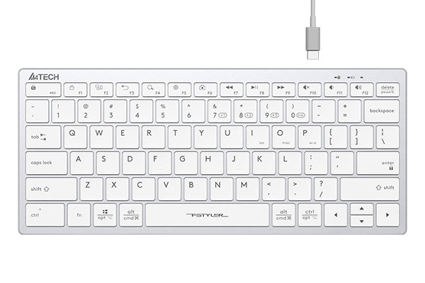 A4tech FBX51C Fstyler Bluetooth & 2.4G Scissor Switch Compact Keyboard Type C, US Layout-Techshek.pk
