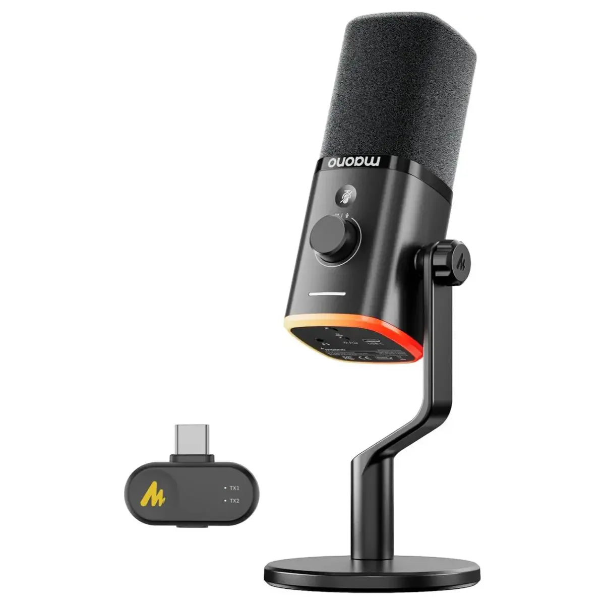 MAONO PD100W WIRELESS & USB DUAL-MODE DYNAMIC PODCAST MICROPHONE