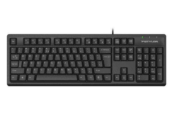 A4tech FKS12 Fstyler FN Multimedia Wired Keyboard USB Black,US Layout-Techshek.pk
