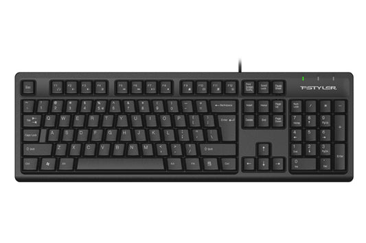 A4tech FKS12 Fstyler FN Multimedia Wired Keyboard USB Black,US Layout-Techshek.pk