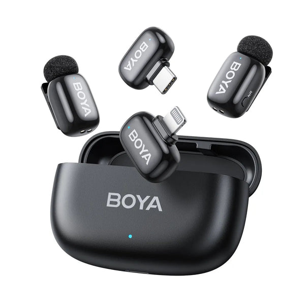 BOYA Mini 12 Dual Wireless Microphone USB-C and Lightning with Charging Case - Techshek.pk