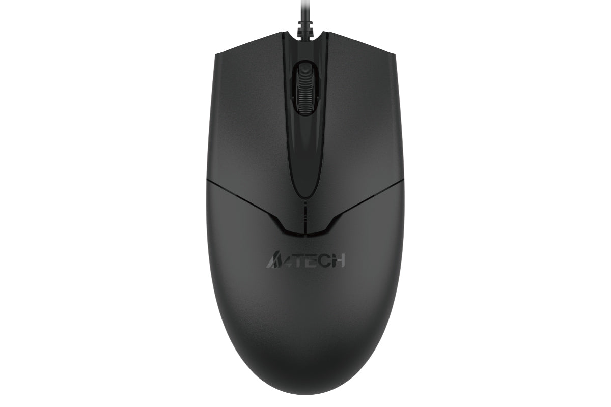 A4tech OP-550S Wired Mouse Silent Click USB Black with Teflon feet-Techshek.pk