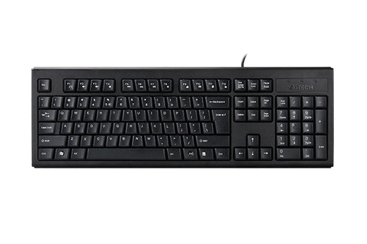 A4tech KRS-83 Comfortkey Wired Natural_A Shape Keyboard USB (Black) US Layout-Techshek.pk