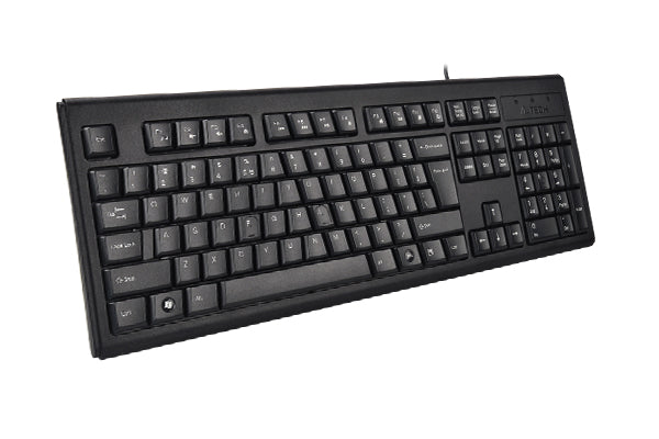 A4tech KRS-83 Comfortkey Wired Natural_A Shape Keyboard USB (Black) US Layout-Techshek.pk
