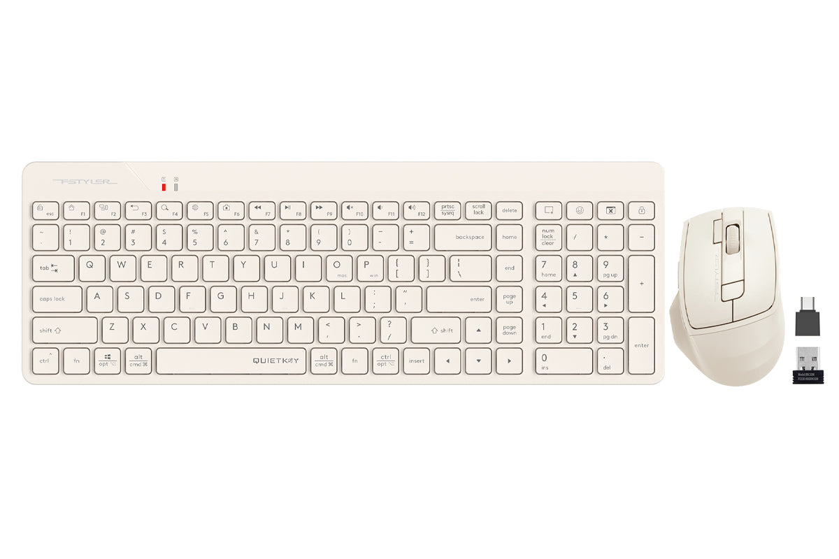 A4tech FG2400 Air2 Fstyler 2.4G Wireless Power-Saving QuietKey Combo Set (FGK23+FG45S Air2) US Layout-Techshek.pk