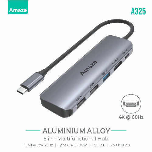 AMAZE A325 5-in-1 Type-C Hub Price in Pakistan - TechShek.pk