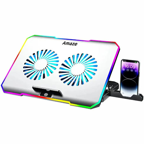 AMAZE A505 RGB Dual Fan Laptop Cooling Stand Price in Pakistan - TechShek.pk