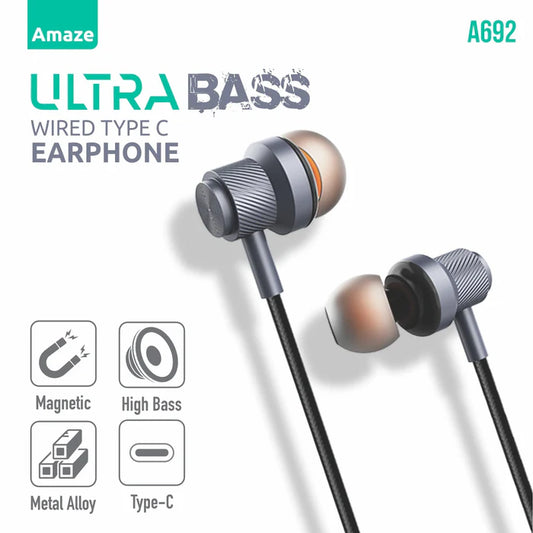 AMAZE A692 Ultra Bass Wired Type-C Handsfree
