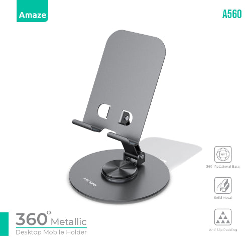 Amaze A560 360 Degree Metallic Desktop Mobile Holder Price in Pakistan - TechShek.pk