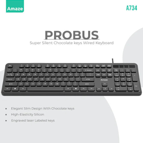 Amaze A734 Chocolate Keys Wired Keyboard Price In Pakistan - Techshek.pk
