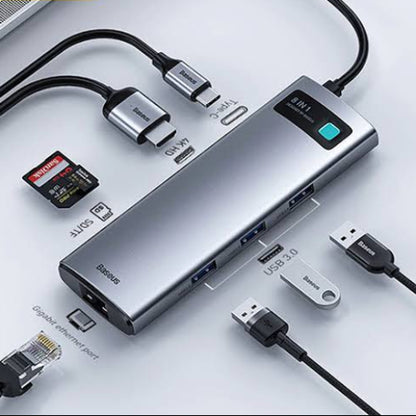 Baseus Metal Gleam 8-in-1 HUB Price In Pakistan - Techshek.pk