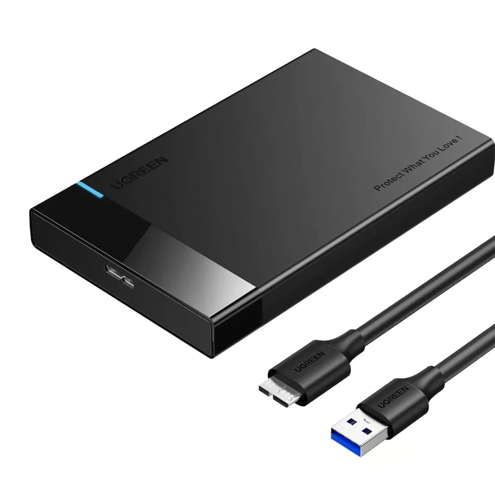 UGREEN US221 30847 2.5-Inch SATA HDD/SSD Enclosure – USB 3.0 5Gbps